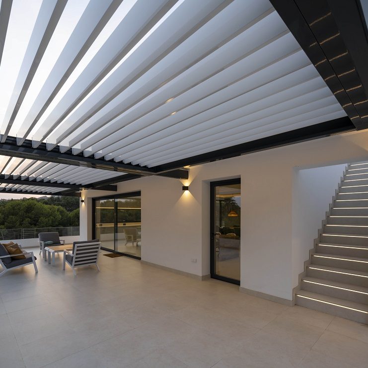 Sistema de techo móvil panorámico para jardines exteriores Techos de aluminio fijos y móviles